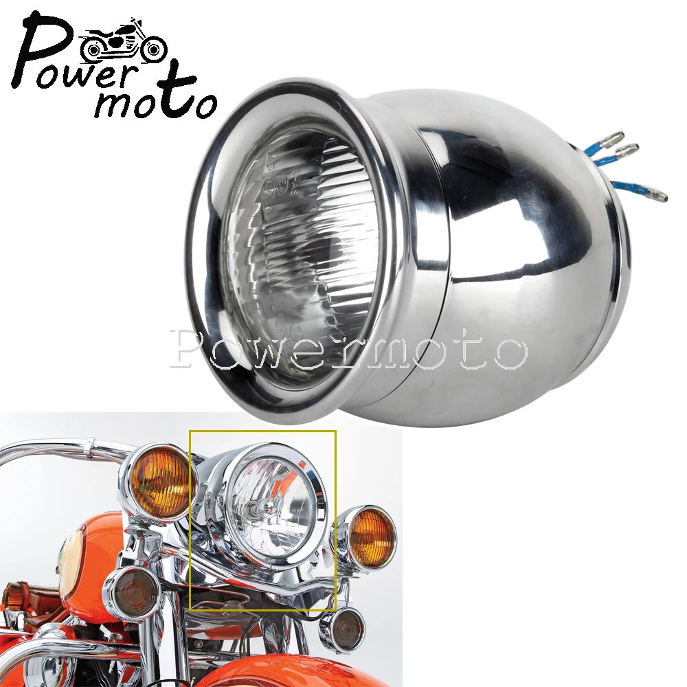 

E4 E-mark Retro Headlight Motorcycle Chrome Reflektor Hi/Lo Beam Headlamp For Harley Custom Chopper Bobber Scrambler Cafe Racer