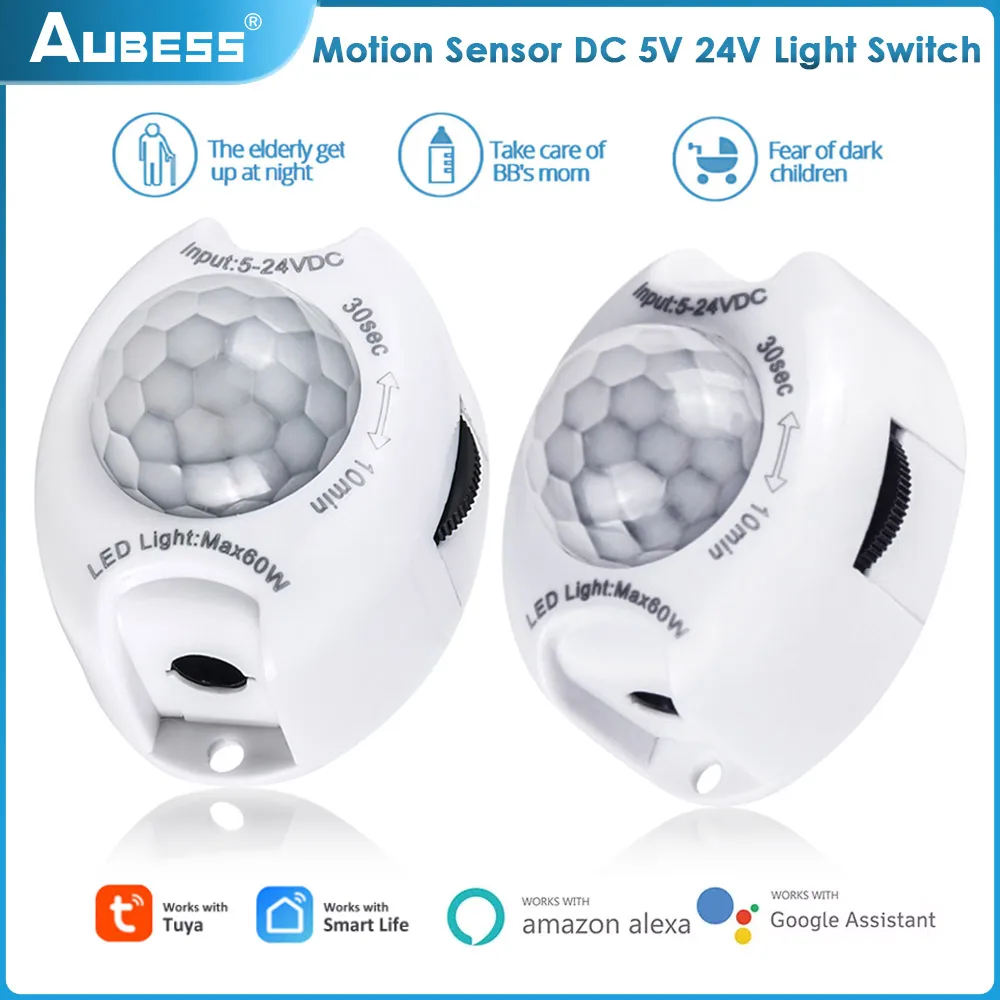 

Motion Sensor DC 5V 12V Light Switch Movement Detector Activated Timer Automatic PIR Motion Sensor LED Strip Light Sensor