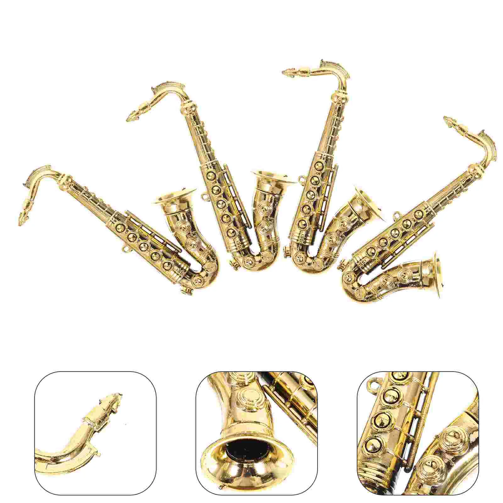 

4 Pcs Big Saxophone Mold Goldendoodle Accessories Model DIY Crafting Decor Artificial Pendant Plastic Crafts