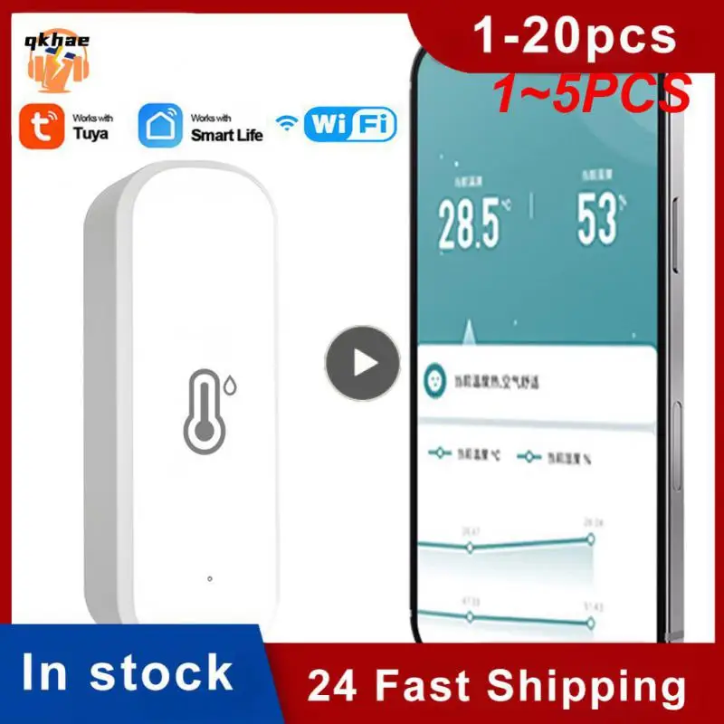 

Умный Wi-Fi датчик температуры и влажности Tuya, комнатный гигрометр-термометр с поддержкой Alexa Google, 1 ~ 5 шт.