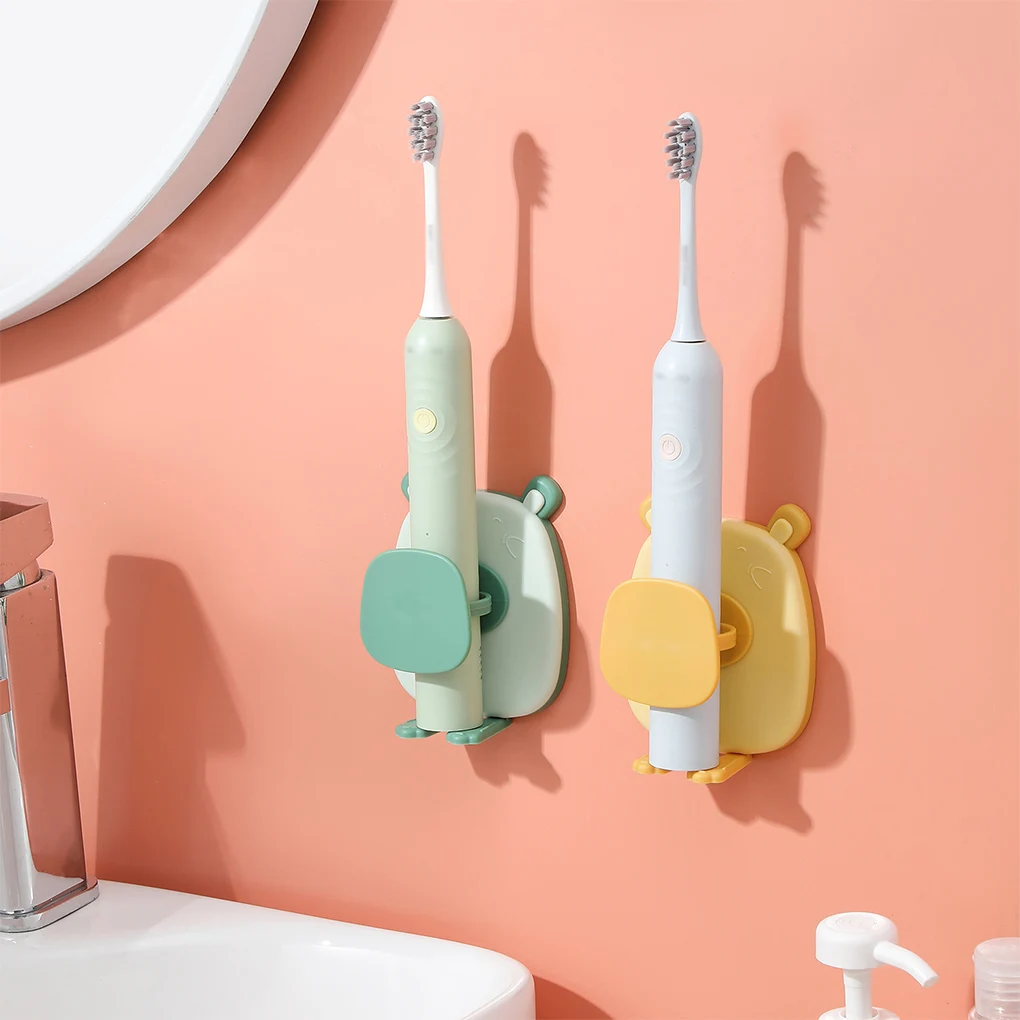 

Electric Toothbrush Holder Wall Mounted Space Saving Cute Cartoon Self-adhesive Rack Punch Free Organizer Bracket Household