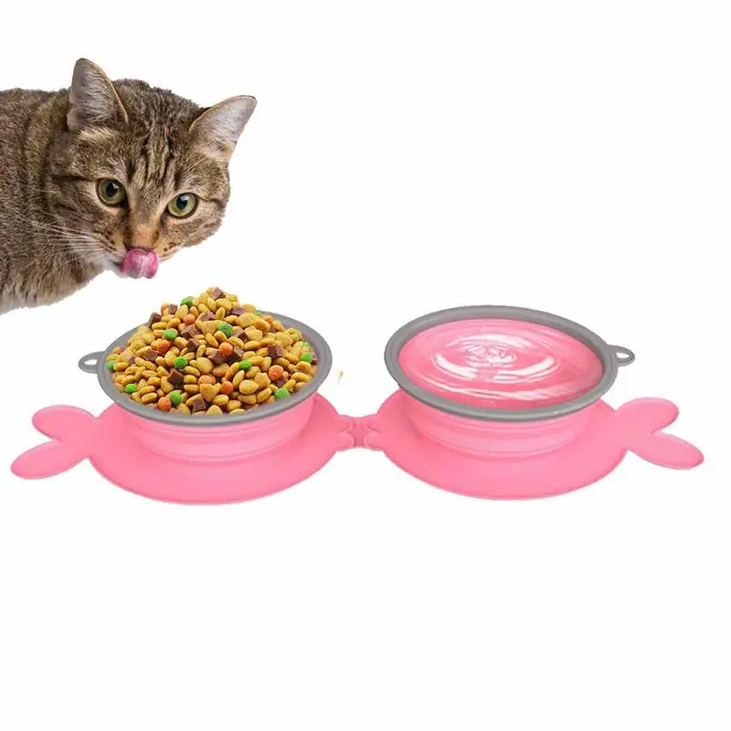 

Двойная силиконовая миска для собак, миска для медленного кормления, питатель для воды, миска для кормления кошек против протекания, миска для маленьких собак, кошек, принадлежности для питья