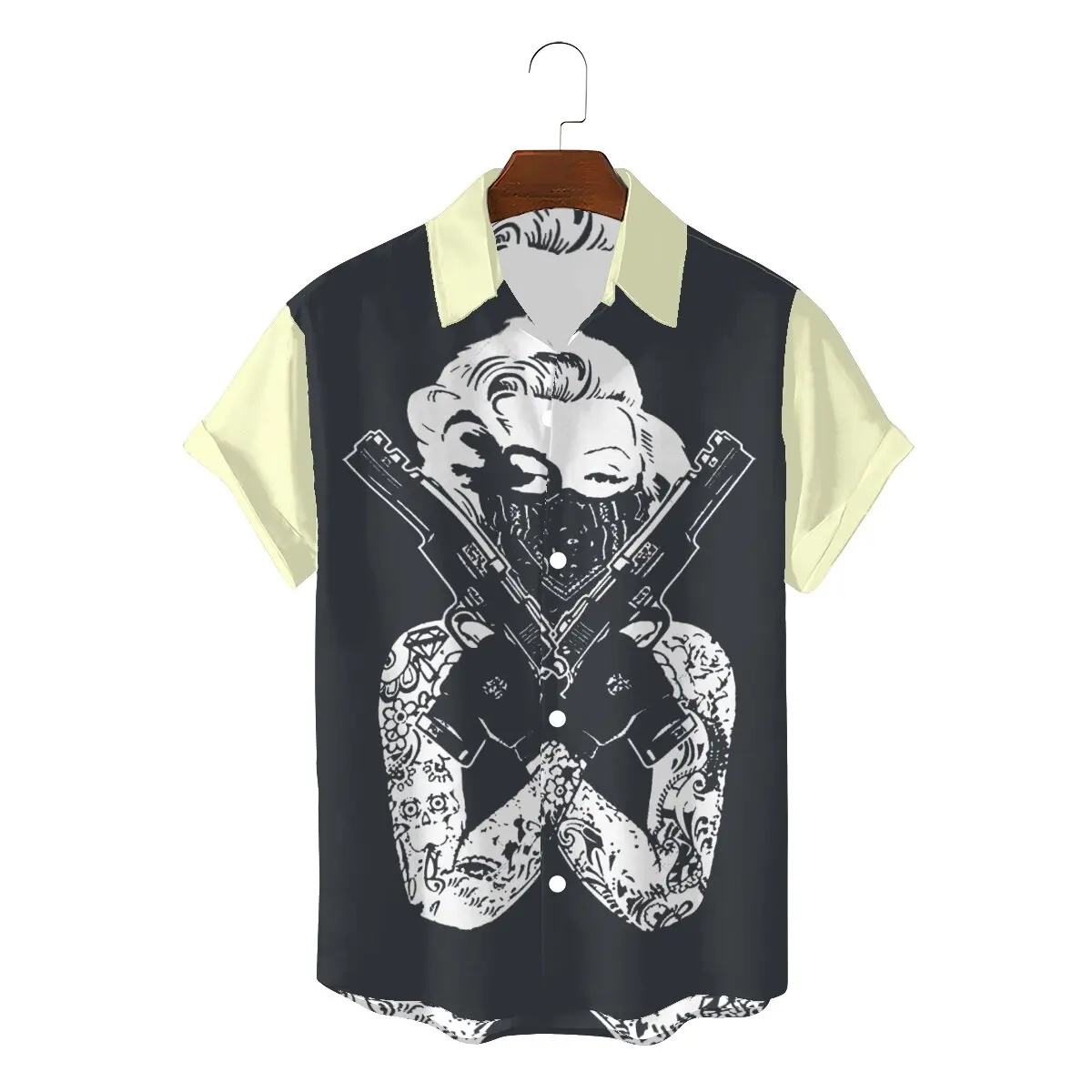 

Marilyn Men Hawaii Shirts Pin Up Girl Model Pop Art Square Neck Tops 3D Shirt Humor High Quality Birthday Gifts