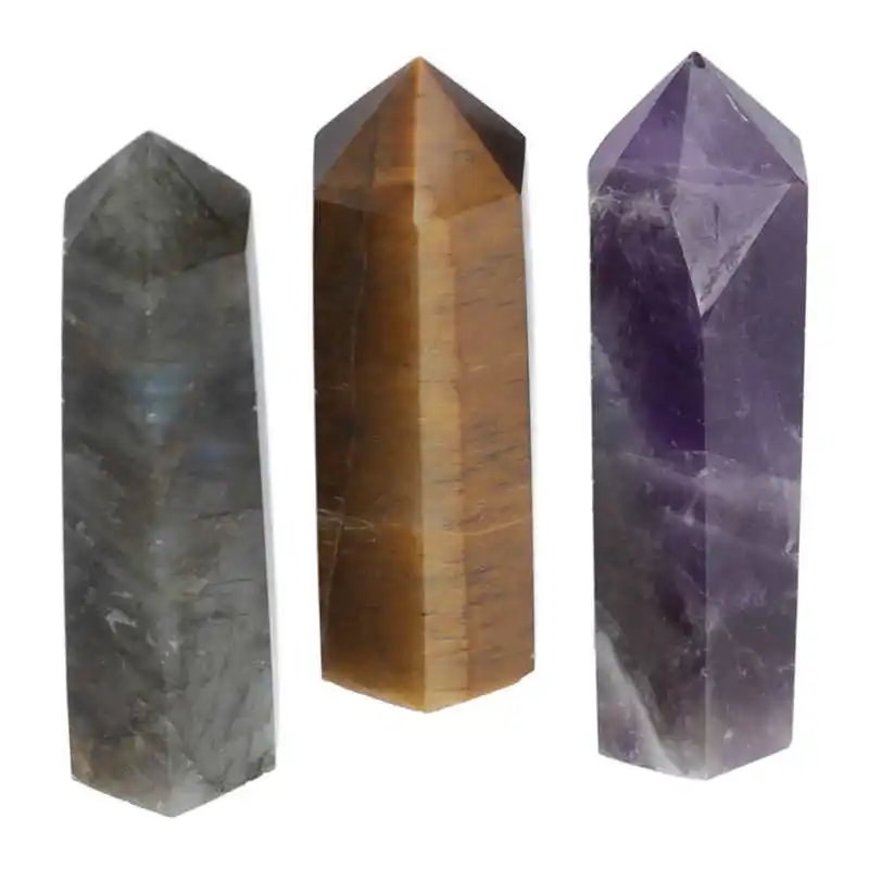 

Healing Wand Tiger Eye Portable Meditation Wand Collection Labradorite for Therapy for Home Office