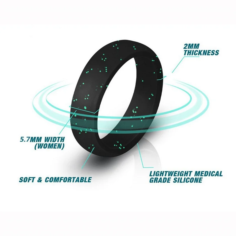 

4 COLORS BAND MEN WOMEN FLEXIBLE RUBBER WEDDING UNISEX SILICONE RING