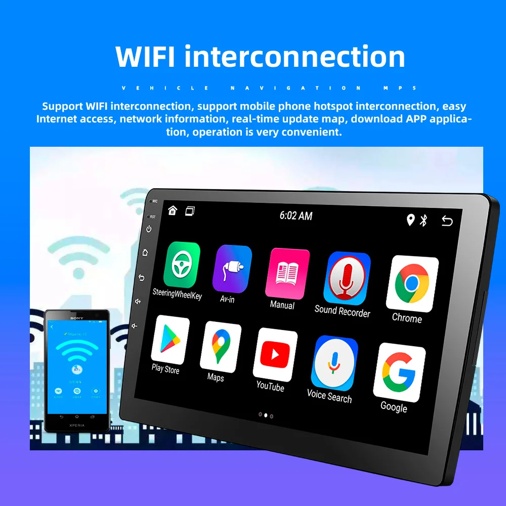 

2Din Car Radio Android 10 Touch Screen 1080P Car Stereo Radio Player GPS Navigation Universal Autoradio