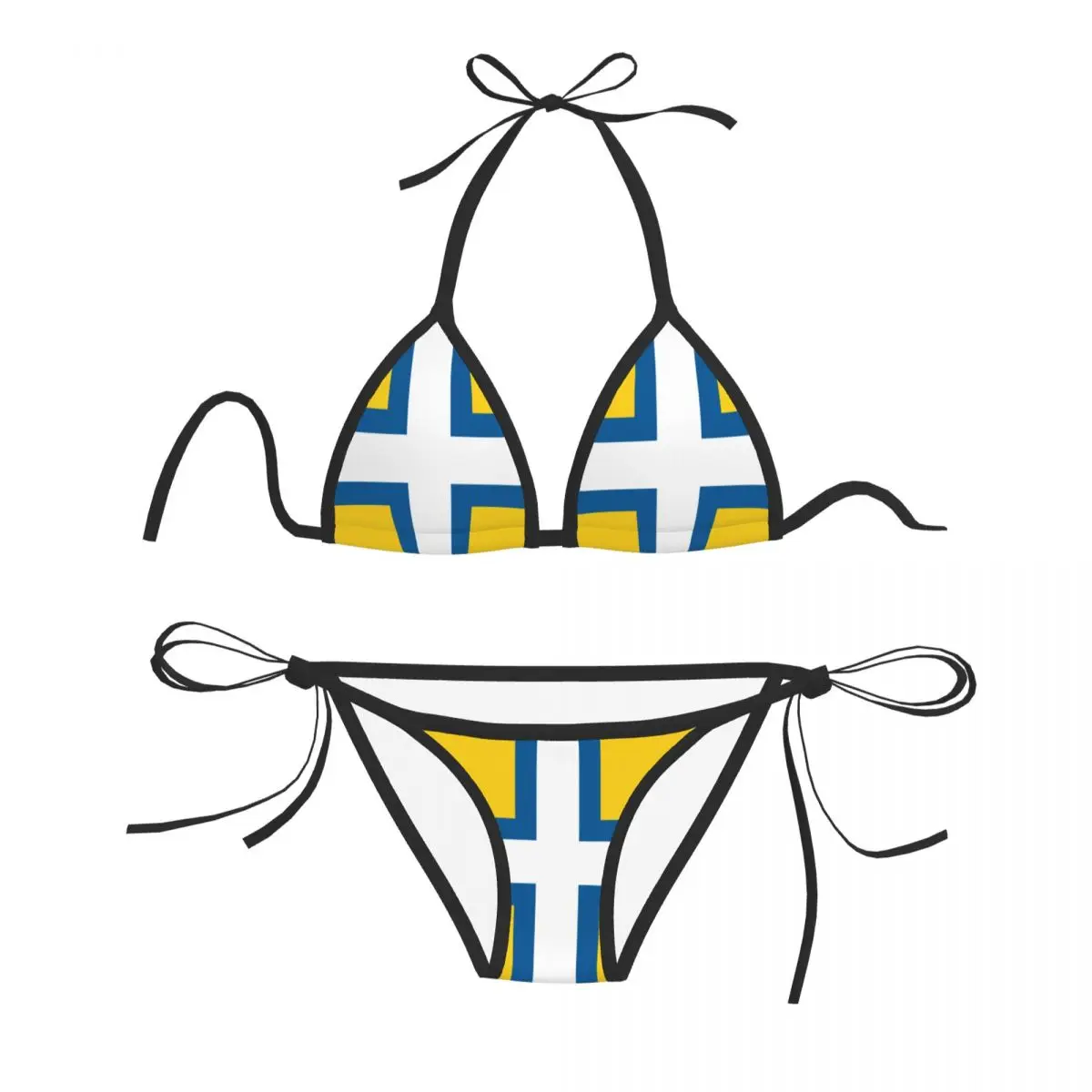 

Woman Swimsuit Sexy Bikini 2022 Swimwear Bikini Set Bathing Suit Flag Of West Sweden Two Piece Suit