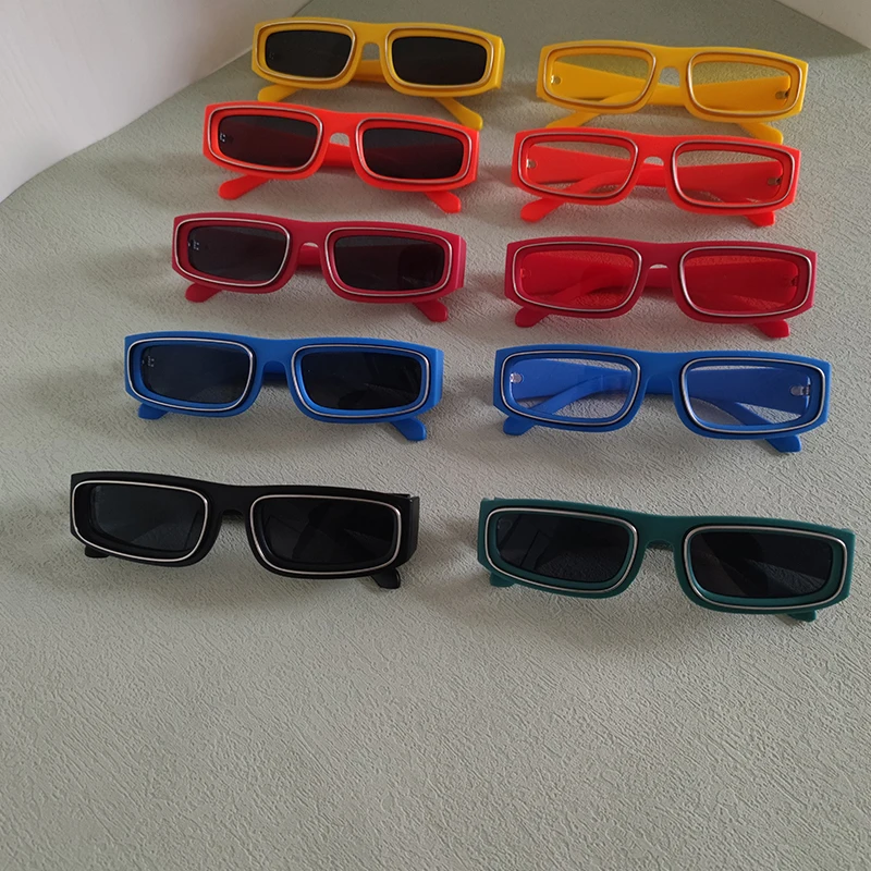 10 шт./комплект солнцезащитные очки в прямоугольной оправе