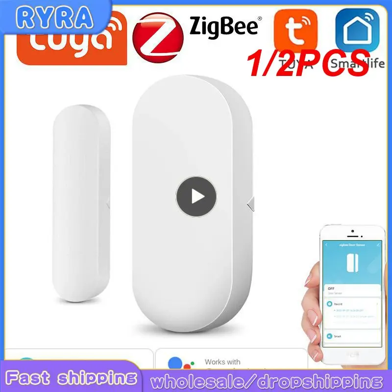 

1/2PCS MoesHouse Tuya ZigBee Smart Window Door Gate Sensor Detector Smart Home Security Alarm System Smart Life Tuya App Remote