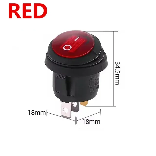 

Waterproof KCD1 Round Button ON-OFF Switches Boat-shaped Push Button Switch Rocker Switch with Light 12V 220V