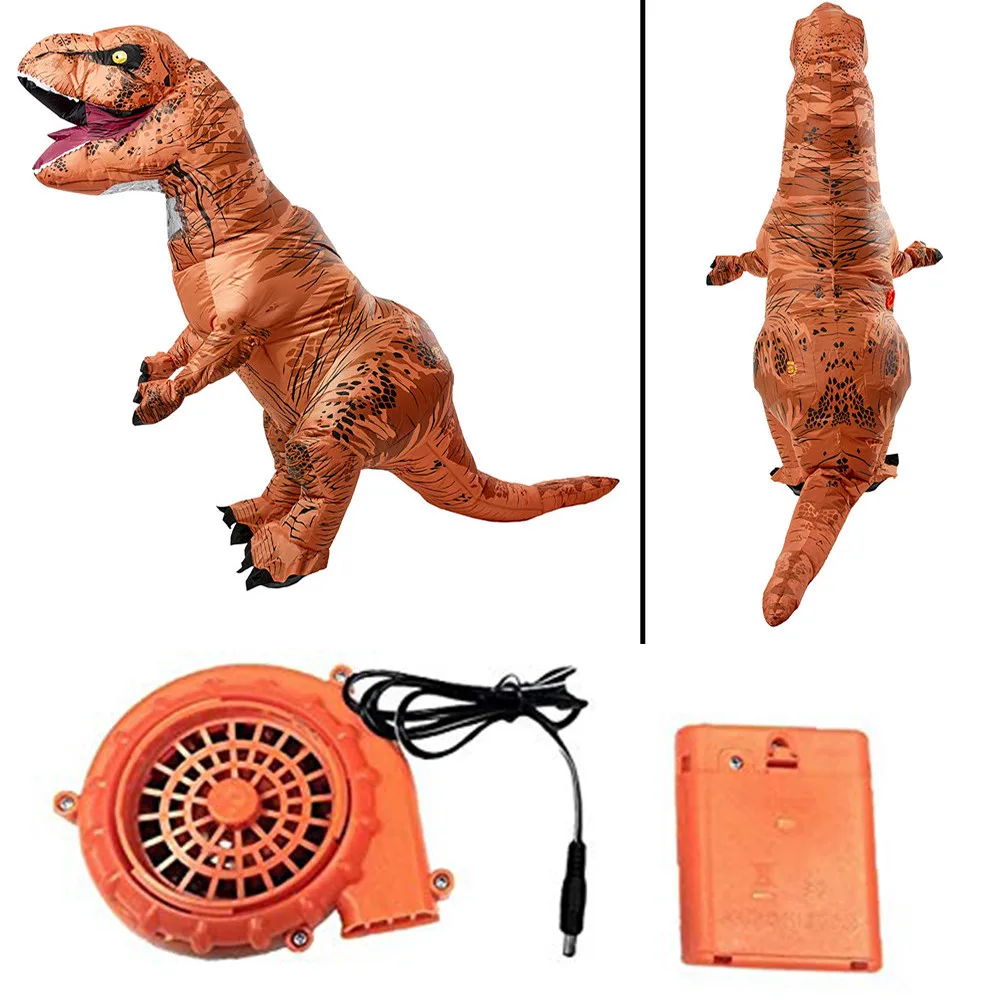 Надувной костюм тирекса в виде динозавра аниме-костюм для вечерние карнавала