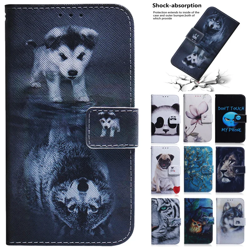 

P50 Pro Flip Case For Huawei P50 Pro For Huawei P40lite P30 P20 Pro 2019 P10 lite 2019 P10Plus 5G Leather Magnetic Painted Cover