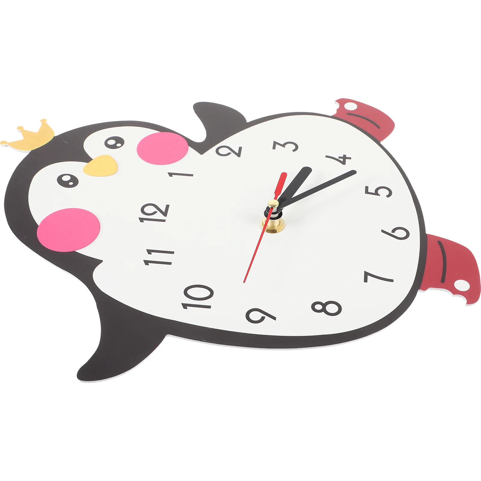 

Kid's Room Clock Cartoon Wall Hanging Office Penguin Shaped Bedroom Mute Indoor Kids Decor