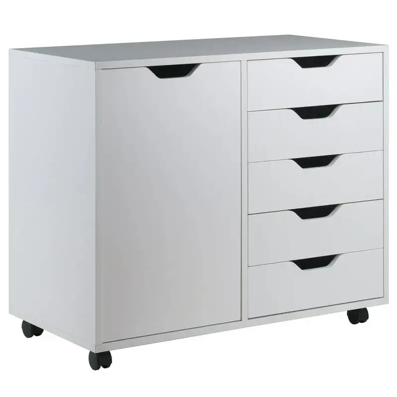 

Halifax 2-Section 5-Drawer Storage Cabinet, White