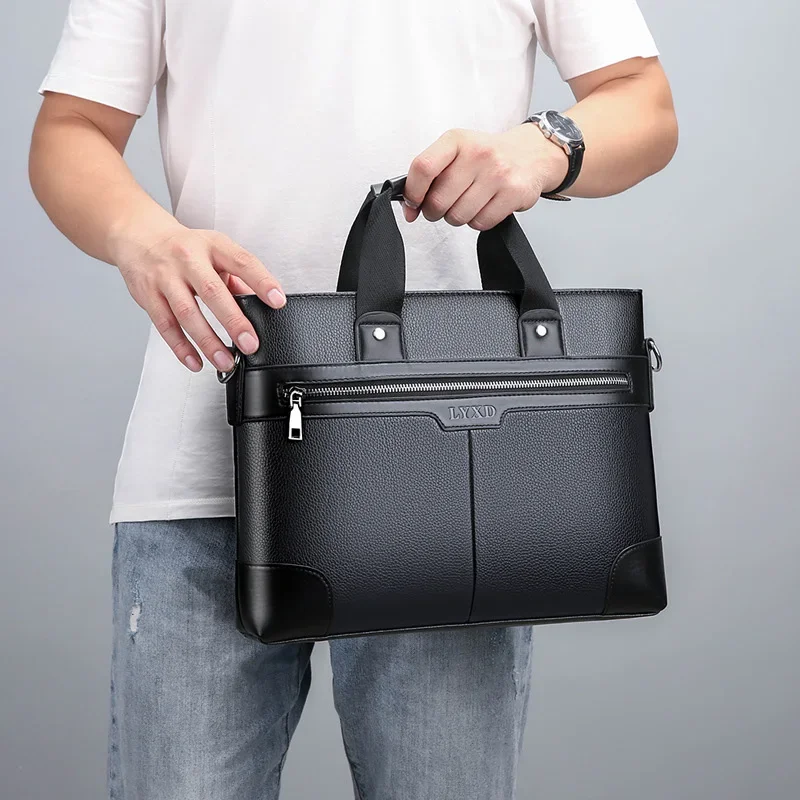 

Business bag Men's Briefcase PU Leather Shoulder bag Briefcases Male Laptop Handbags Messenger Bags Totes Male