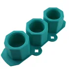 Силиконовые формы для горшков, форма для искусства, многоугольные формы для чашек, сделай сам, цветочный горшок, глина, гипсовая форма, бетонная форма с 3 отверстиями