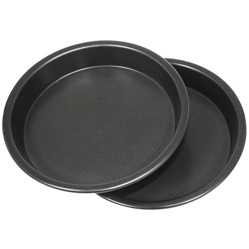 

Hot XD-2Pcs 10 Inch Round Deep Dish Pizza Pan Pie Tray Baking Tool Non-Stick Durable