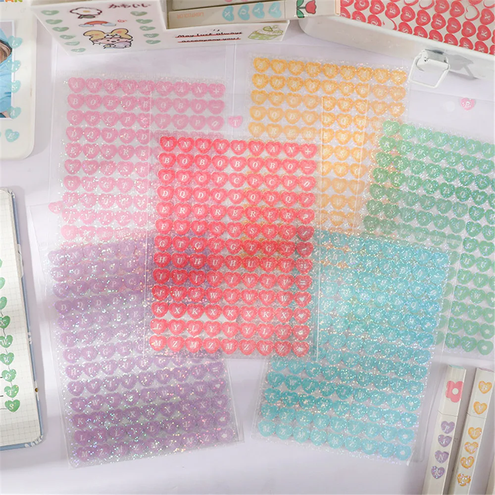 

2sheets Laser PVC Stickers Creative Alphabet Handbook Decorations Self Adhesive for Scrapbooking DIY Kawaii Stationery