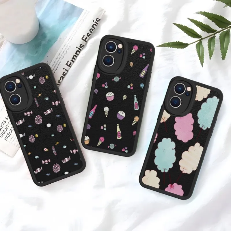 

Cute Candy Phone Case For Huawei P50 P40 P30 Nova10 Nova9 Nova8 MATE50 MATE40 MATE30 Lambskin Silicone Cover