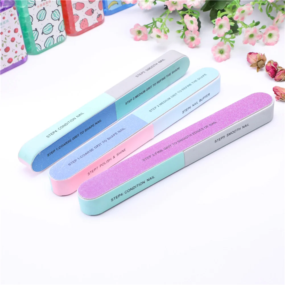 

12pcs Nail File and Buffer Blocks Durable Portable 6 Sides 7 Steps Nail Buffering Files Emery Boards Nail Polishing Manicure