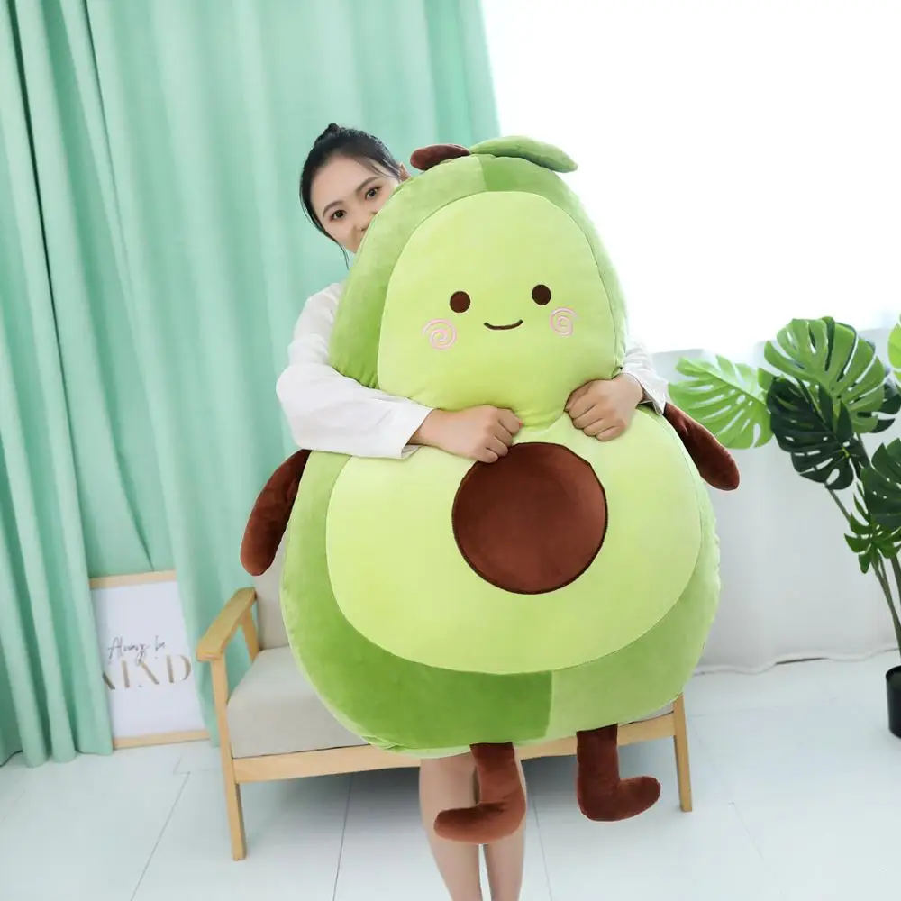 

45~95cm Happy Stuffed Green Avocado Doll Long Plant Fruit Pillow Ultra Squishy Sleeping Snuggle Buddy Plushie Children Gift