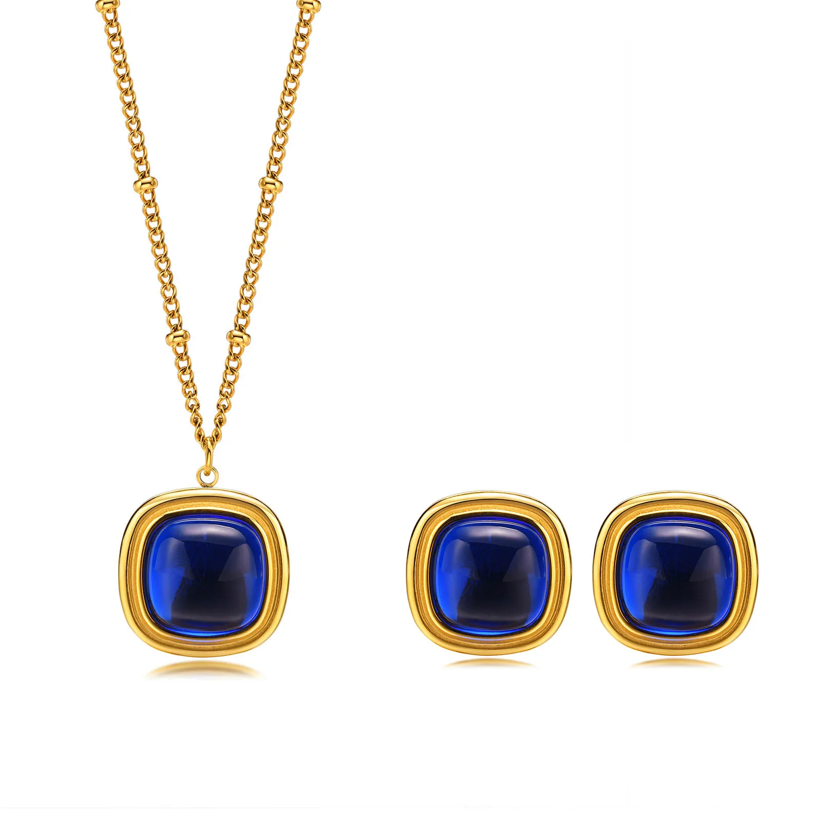 

Комплект из колье и серёг, из нержавеющей стали