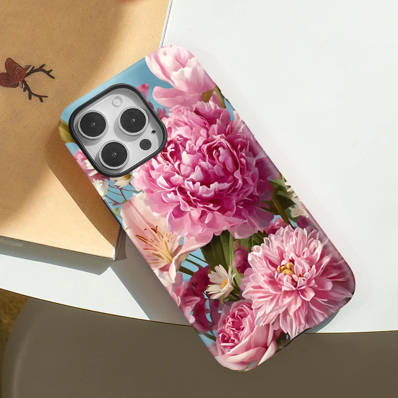 Матовый чехол Fcicicase для телефона Magsafe для iPhone 17 Air 16 15 14 Pro Max 12 11 13 акрил 2 в 1, магнитный матовый цветок Funda (art.: 3920d2fdb2181) - 3920d2fdb2181