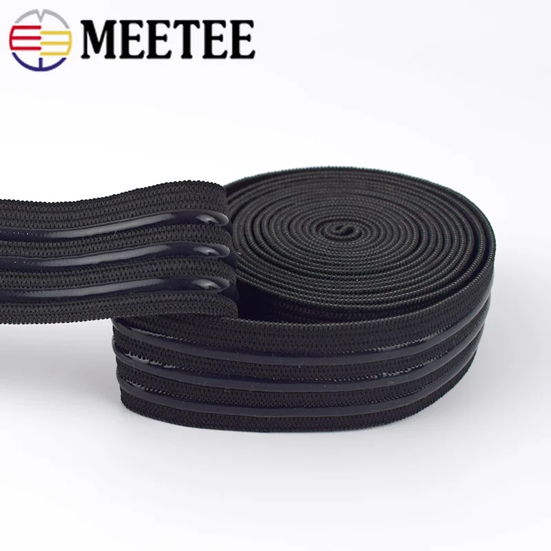 5/10 м Meetee 25 мм Нескользящие эластичные ленты силикагель в полоску спортивные
