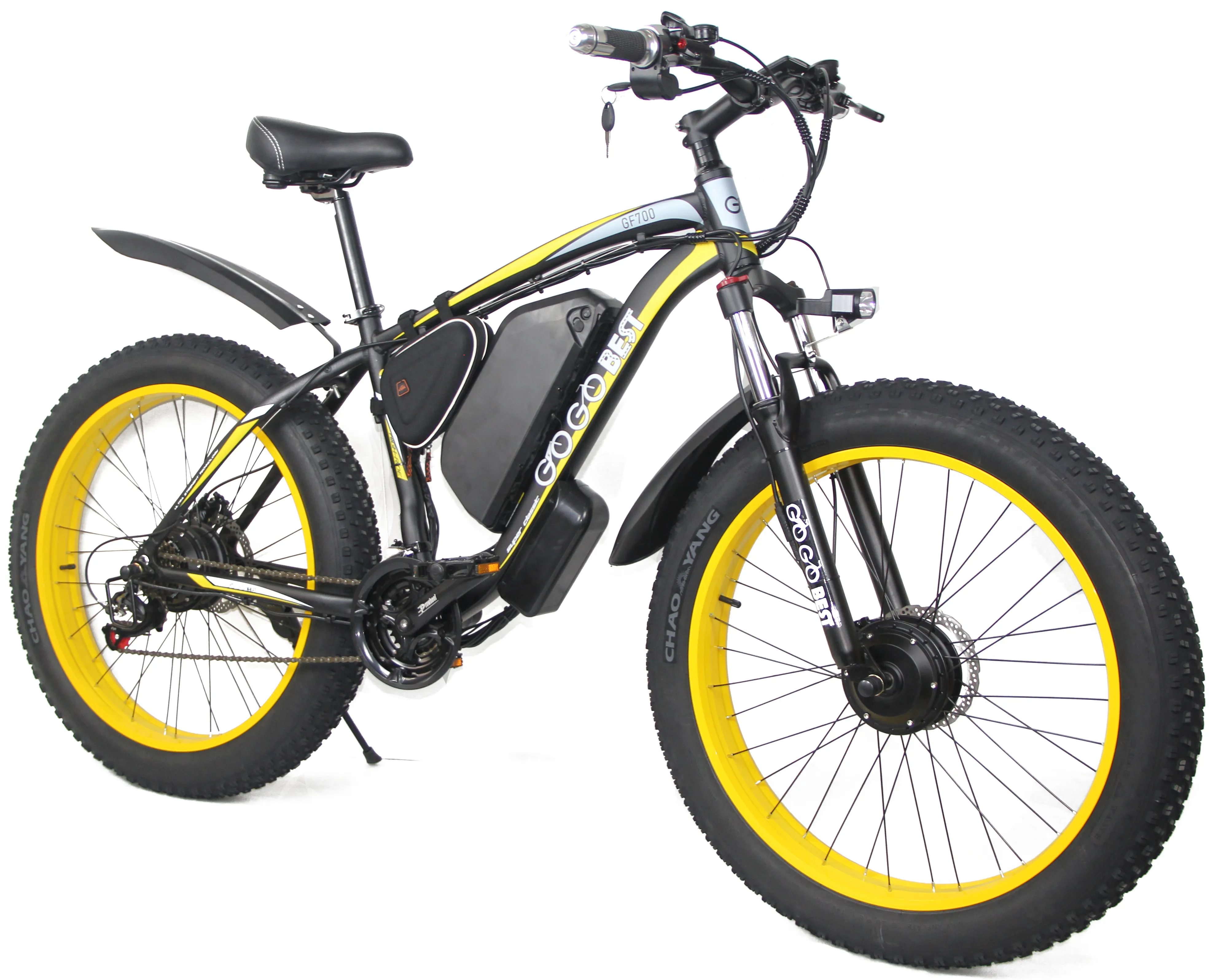 

Ship from USA WAREHOUSE GF700 Electric Bike Bicycle 26*4.0 Fat Tire 17.5Ah Battery 500W Dual-Motor 50Km/h Max Speed Max Range