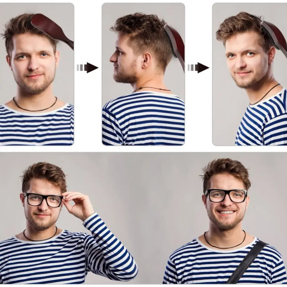 Щетка для бороды и щетины дикого кабана Антистатическая щетка ухода за кожей