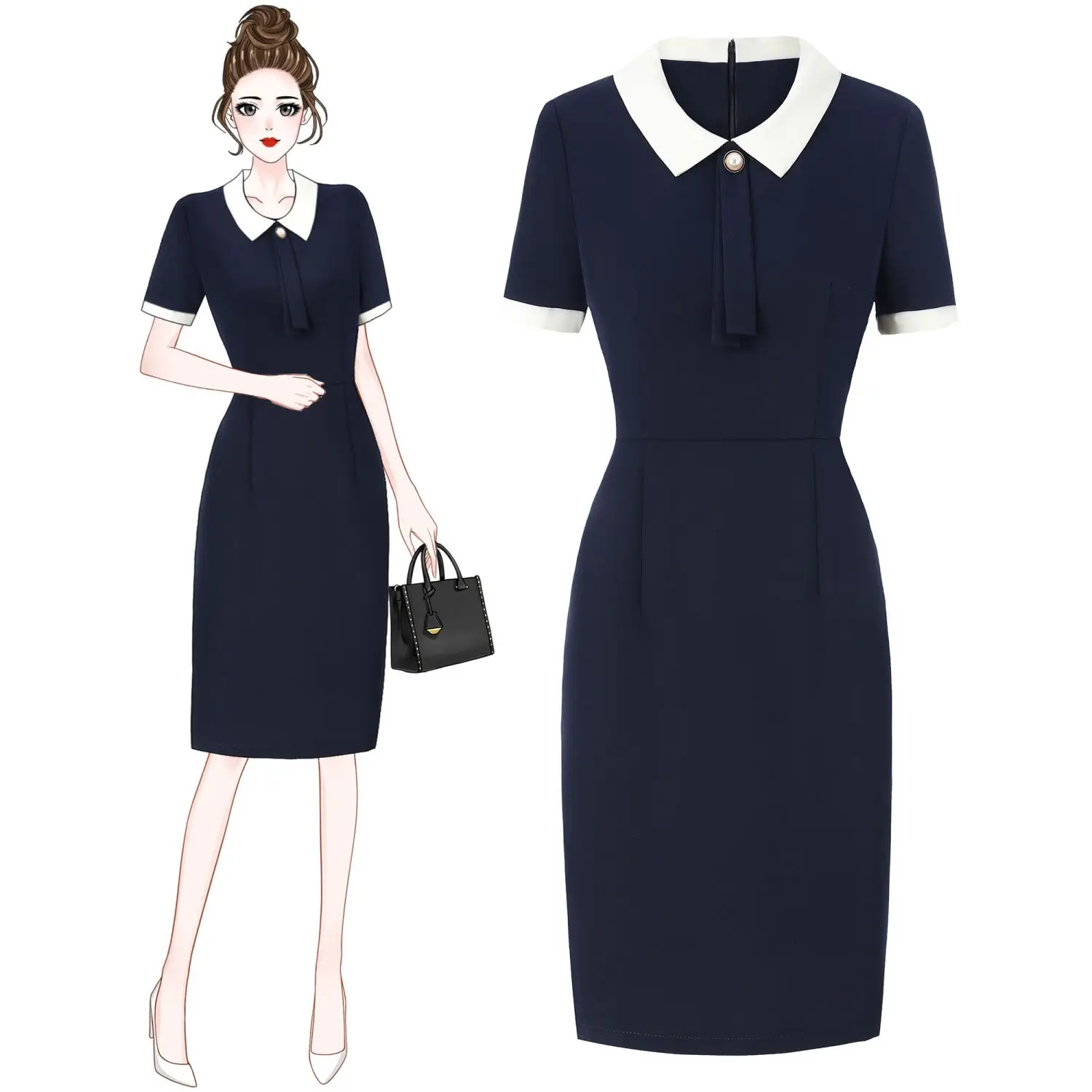 Новинка летнее профессиональное модное платье контрастных цветов ювелирный