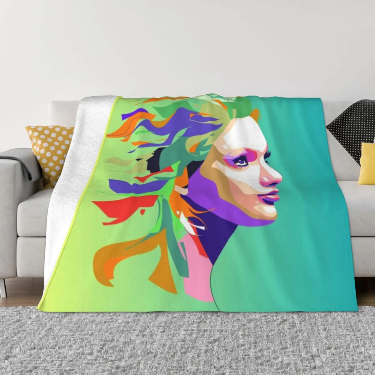 Лицо красивой женщины поп-арт лицо молодой ультра-мягкое одеяло из микрофлиса
