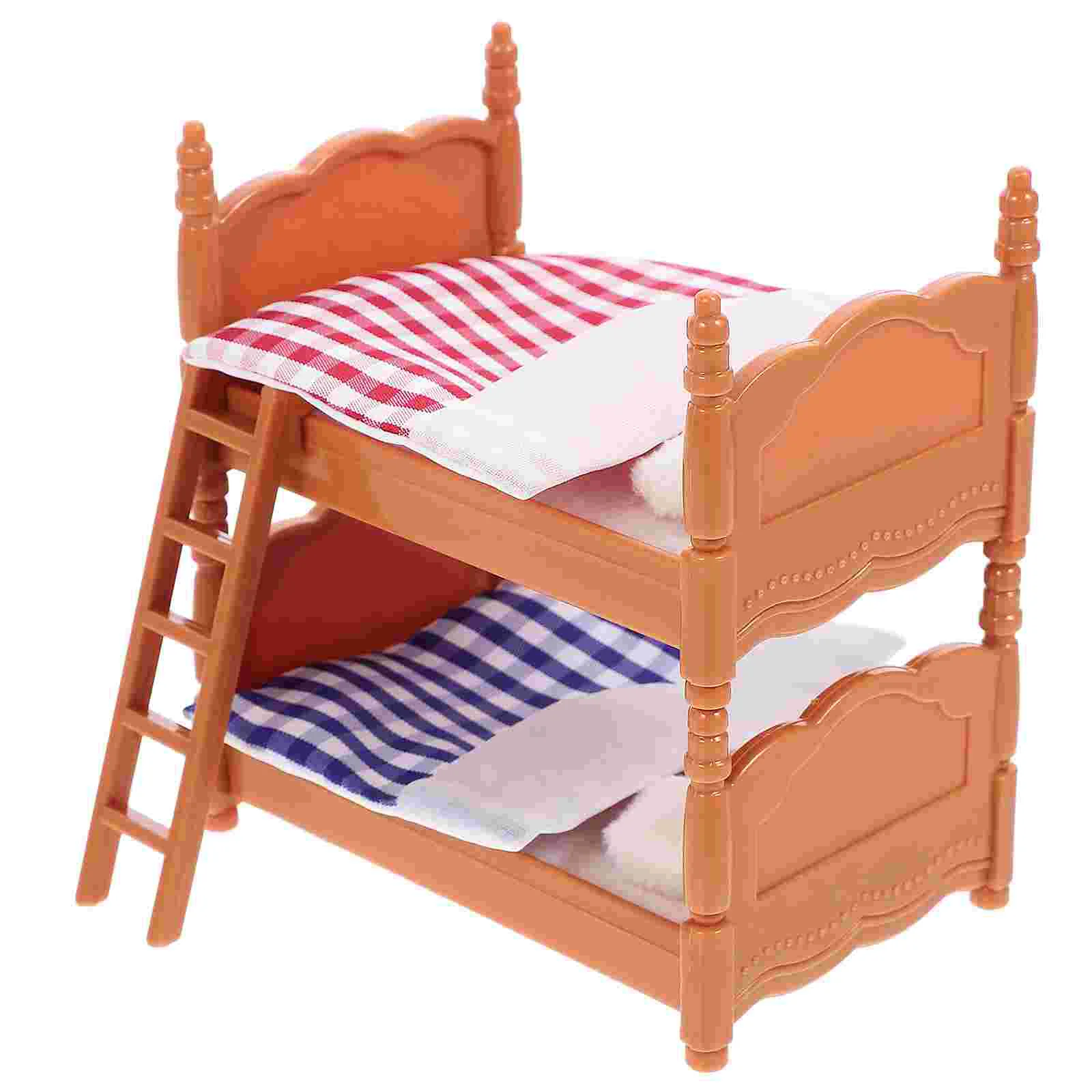 

Bunk Bed Ornament Mini Furniture Model House Props Bedroom Decoration Miniature