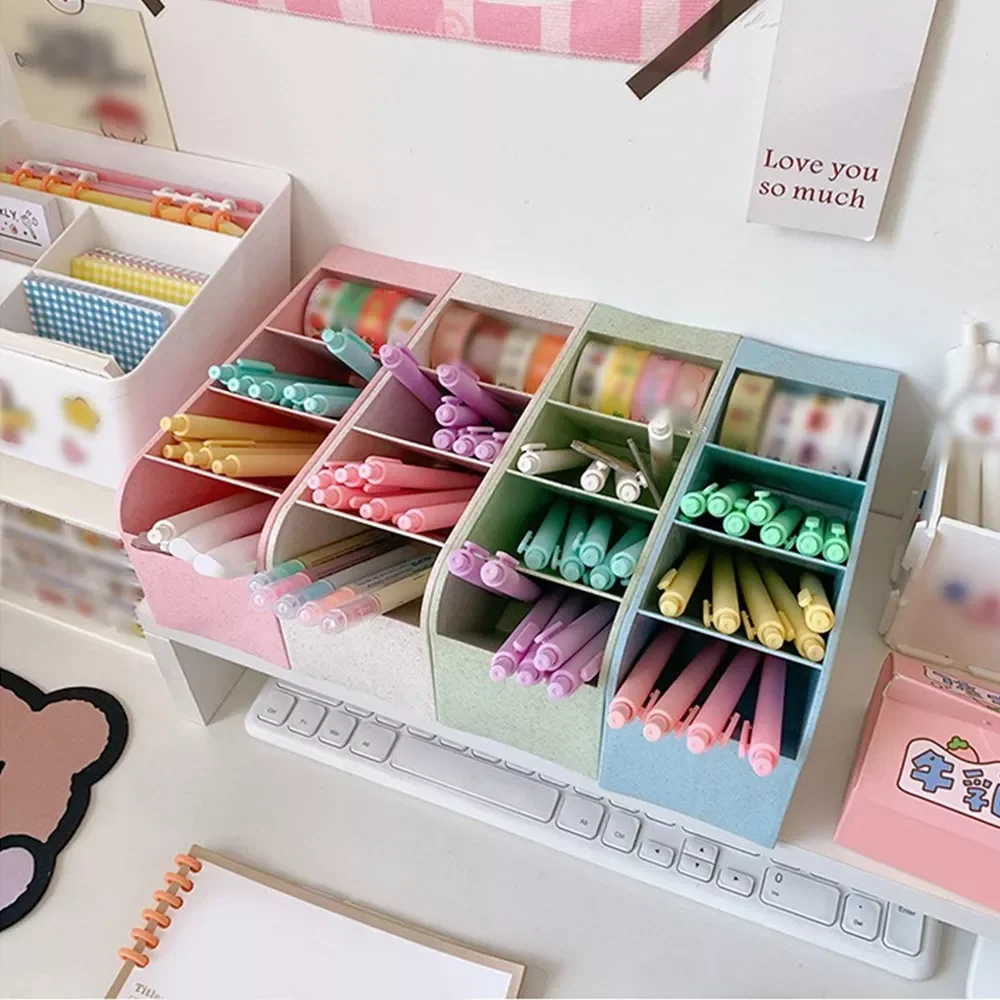 

Large Capacity Desk Pen Holder Pencil Makeup Storage Box Desktop Organizer Stand Case School Office Stationery 2021 New