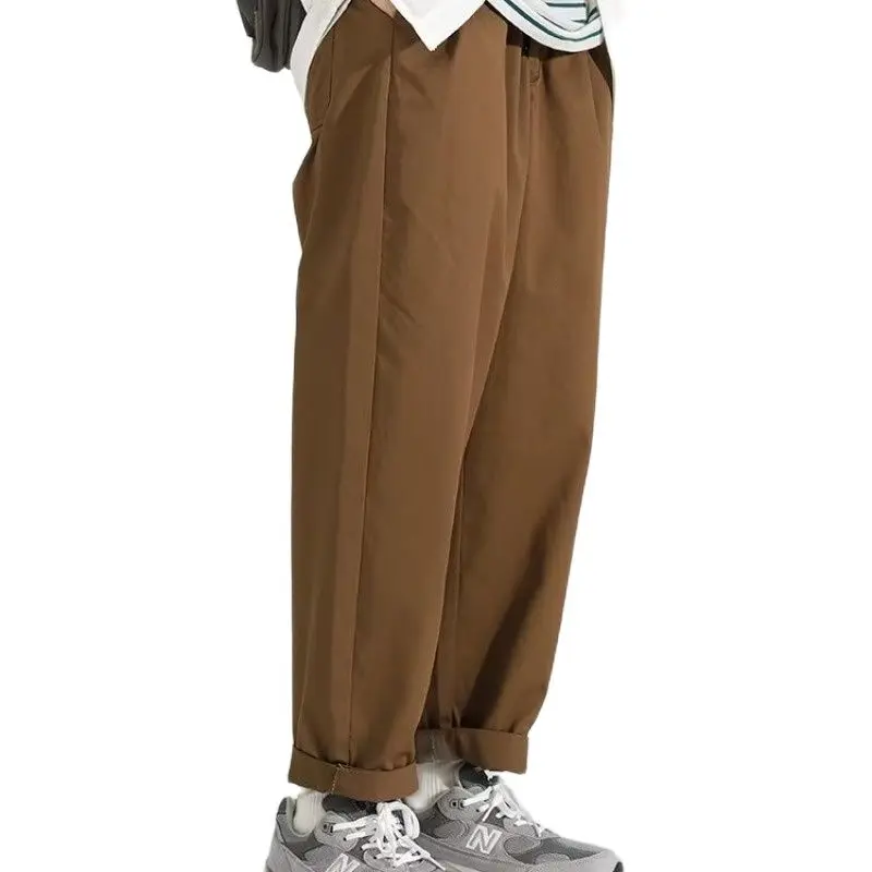 

Брюки-карго мужские в японском стиле, модные брендовые универсальные штаны с широкими штанинами, летние свободные прямые Слаксы в стиле рет...