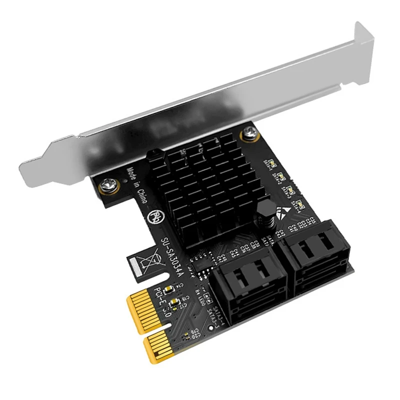 

SSU Pcie на 4 порта SATA 3 III 6 Гбит/с SSD адаптер PCI-E PCI Express X1 плата контроллера, плата расширения, поддержка X4 X6 X8 X16