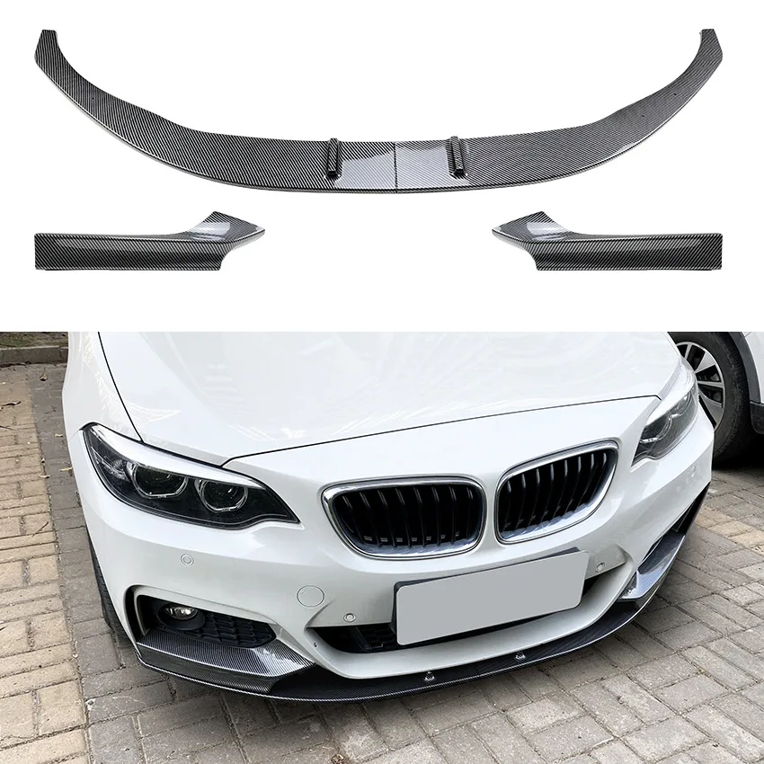 Фото Передний сплиттер + боковые канарды для BMW 2 серии F22 F23 M Sport MP 2015 2016 2017 2018 2019, аэродинамический комплект для переднего бампера №2