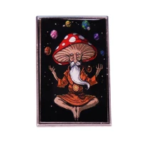 mushroom head white beard mage grandpa television brooches badge for bag lapel pin buckle jewelry gift for friends