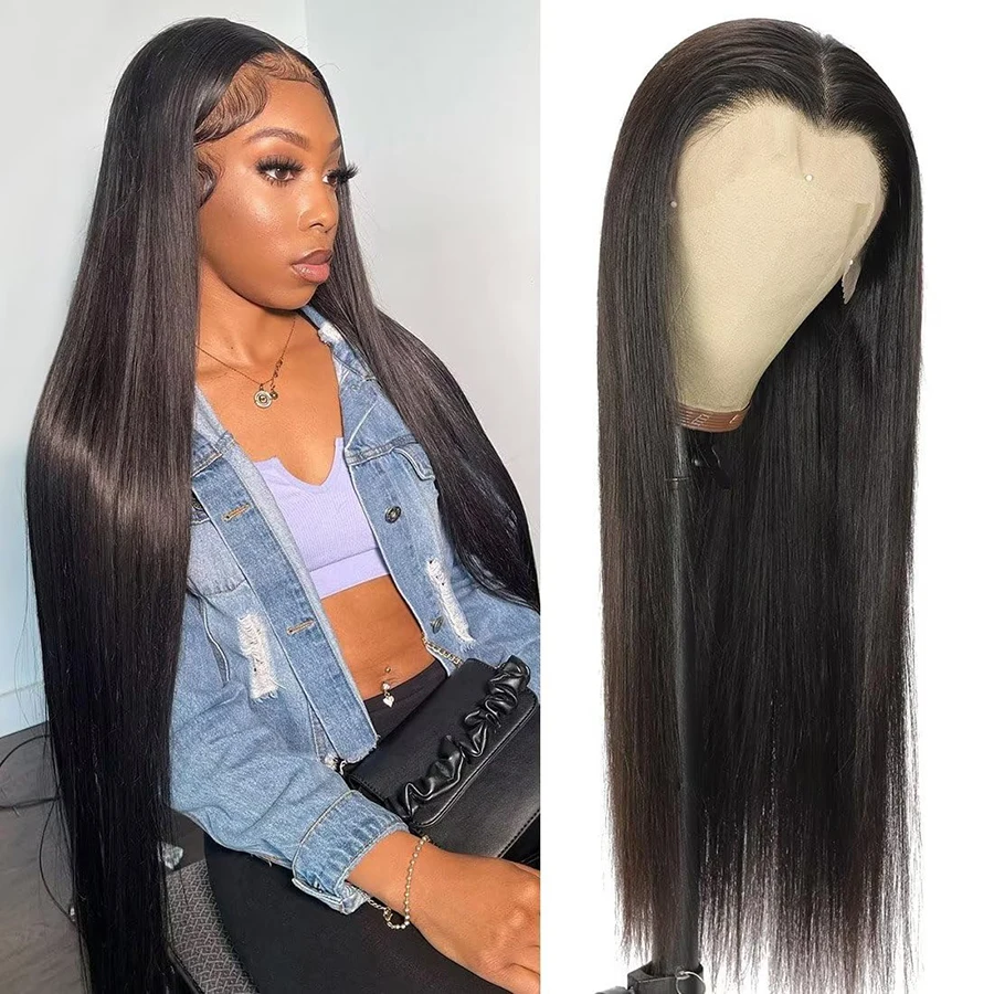 

Black Wig On Sale Clearance Human Hair Bling Huma Hair Pre Plucked Frontal Hd Transparent Lace Front Wig Human Hair