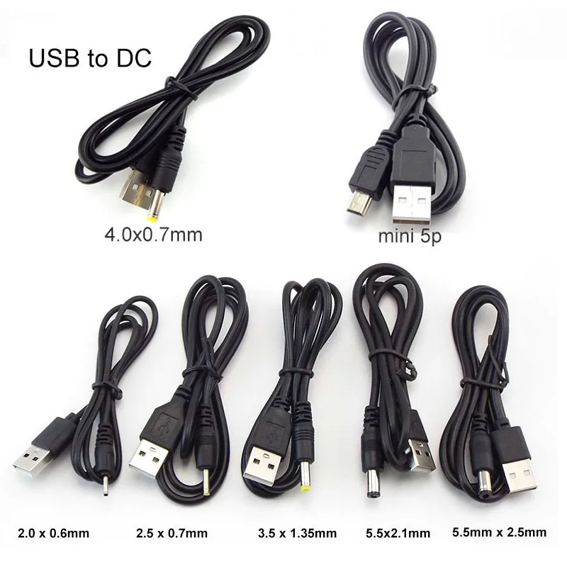 

USB тип A Разъем «папа» к DC зарядному кабелю 5,5 2,1 2,5 2,0 3,5x1,35 4,0x1,7 мм конвертер «папа» мини 5-контактный источник питания M20