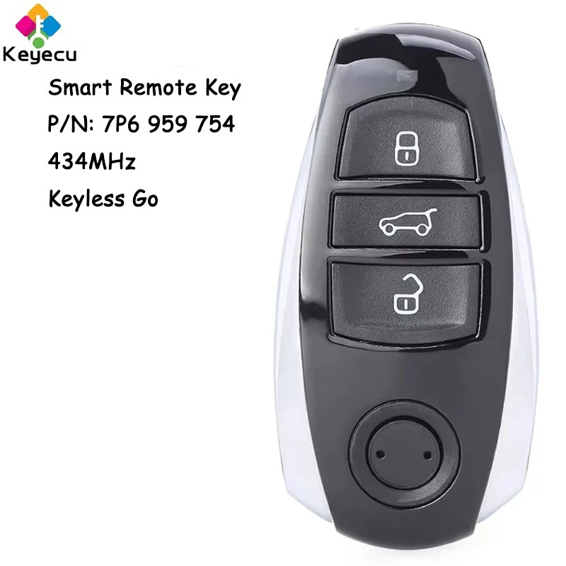 Умный дистанционный автомобильный ключ KEYECU Keyless Go с 3 кнопками брелок 434 МГц для