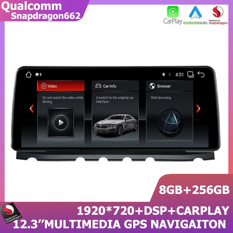 

12.3''Android 11 Car GPS Player Multimedia For BMW 7 Series F01 F02 2009-2015 Auto Stereo CIC NBT 1920*720 Carplay Snapdragon662
