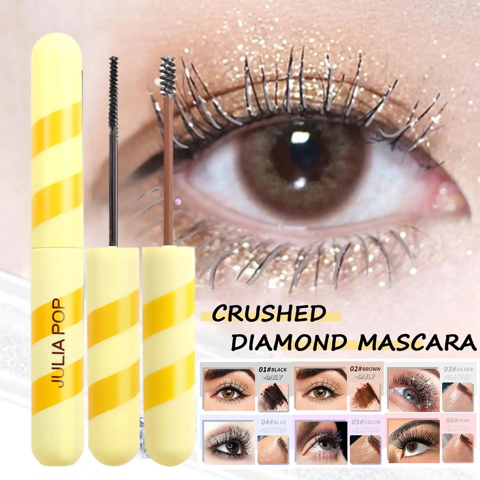 

Женская Профессиональная тушь для макияжа, тушь для ресниц с сыром, Водостойкая тушь для ресниц с тонкими завитыми бриллиантами и тонкой бл...