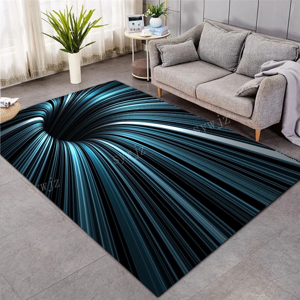 Cool Laser Grid 3D Visual Living Room Carpet Floor Mat Non-slip Home Running Yoga Game Office Chair |