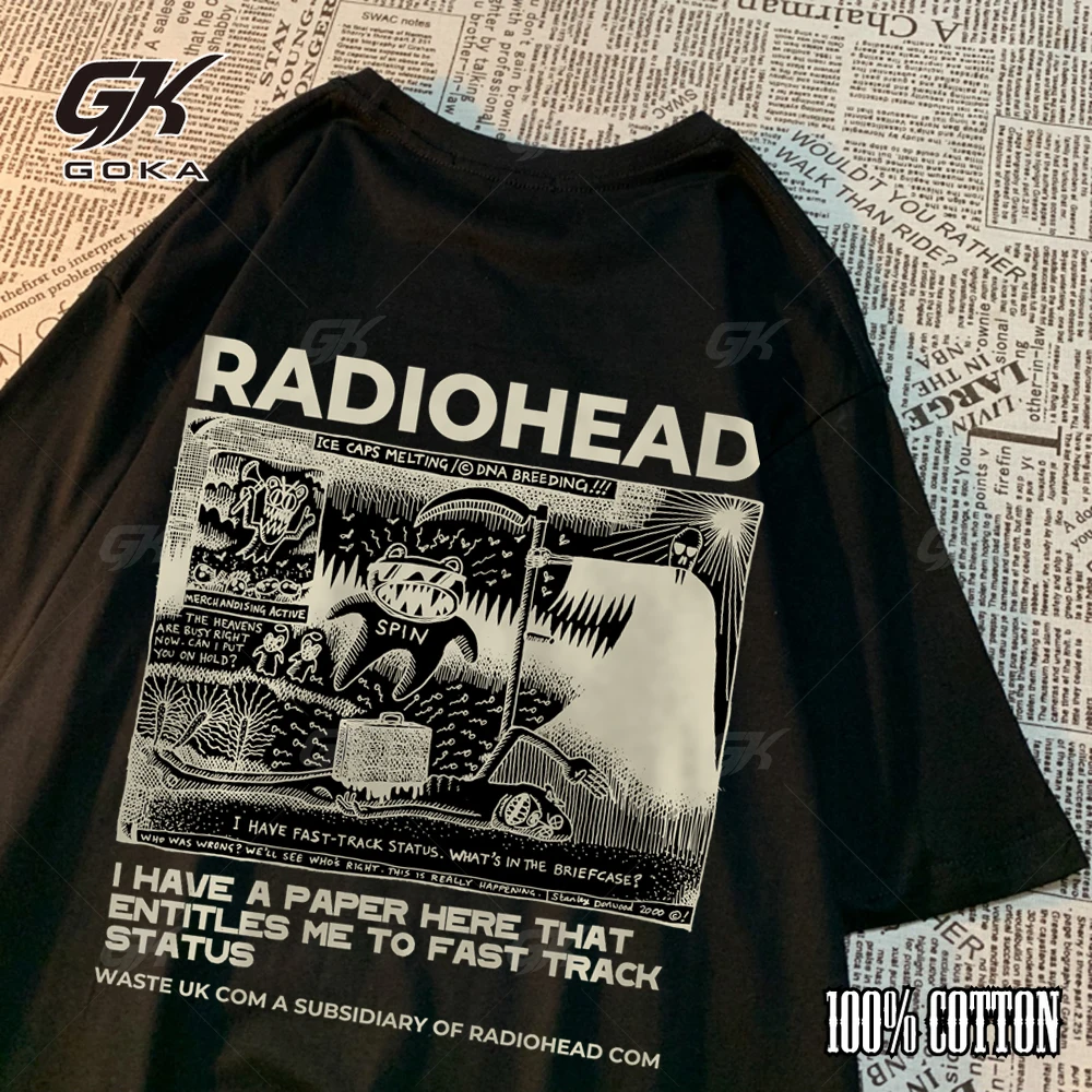 Radiohead North America Tour Rock Boy Футболки с рисунком Мужская одежда Уличная Летние женские