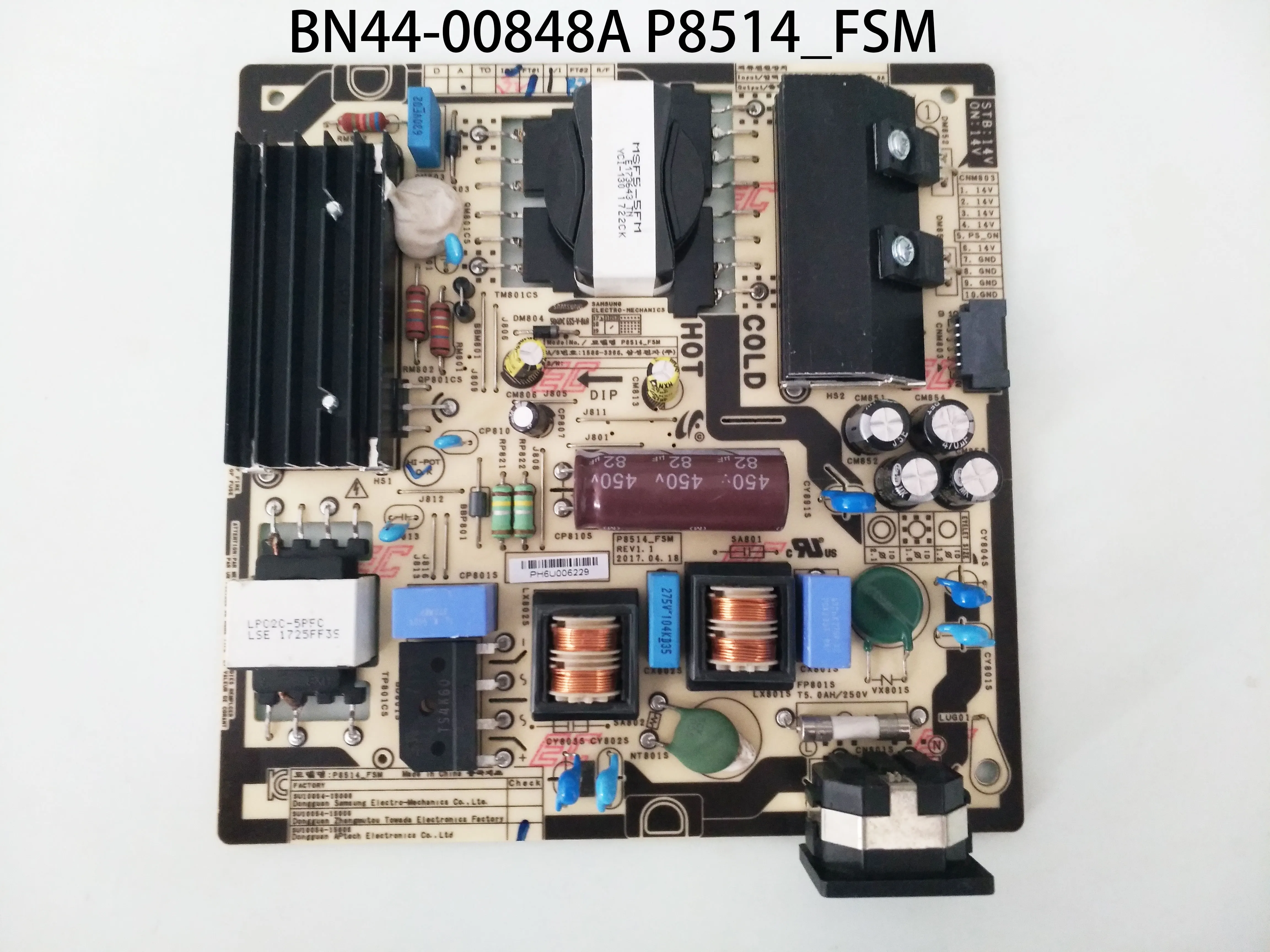 Плата питания BN44-00848A p8514 _ FSM для LU32E85KRS/ZA LS27H850QFNXZA LU32H750U LU32H850U LS27H850Q LS24H851QFNXZA TV