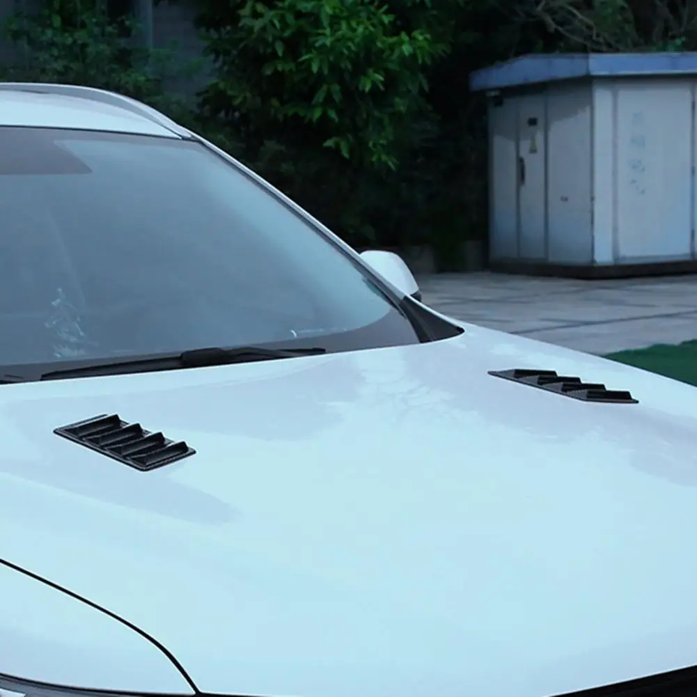 

Useful Carbon Fiber Texture ABS 3D Fake Hood Fender Side Stickers 2 Colors Auto Decoration Stickers Car Accessories