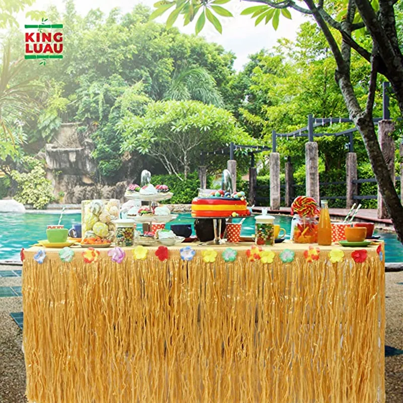 Травяная настольная юбка Luau соломенная Гавайская Юбка аксессуары для