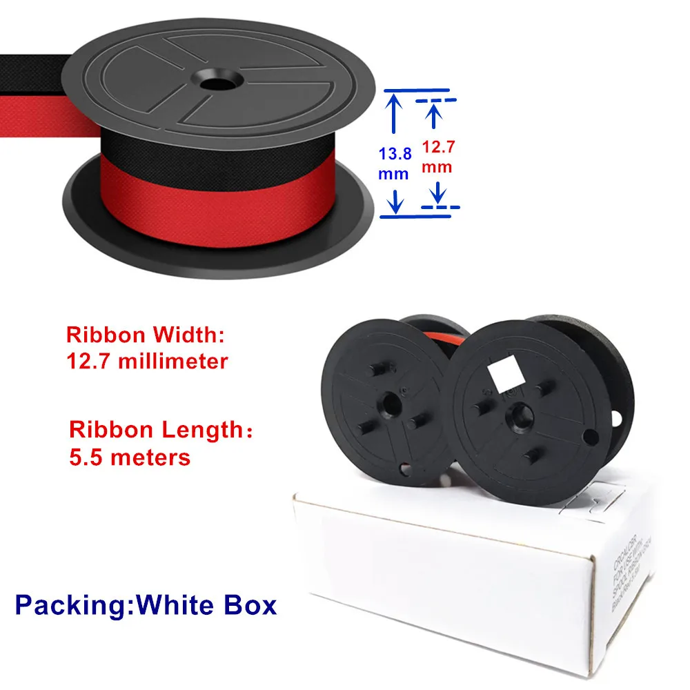 1PK GR24 Compatible Sharp Electronic Calculator Ribbon Twin Spool Black and Red Ribbon - Fits All Twin Spool Models 12.7mm*5.5m