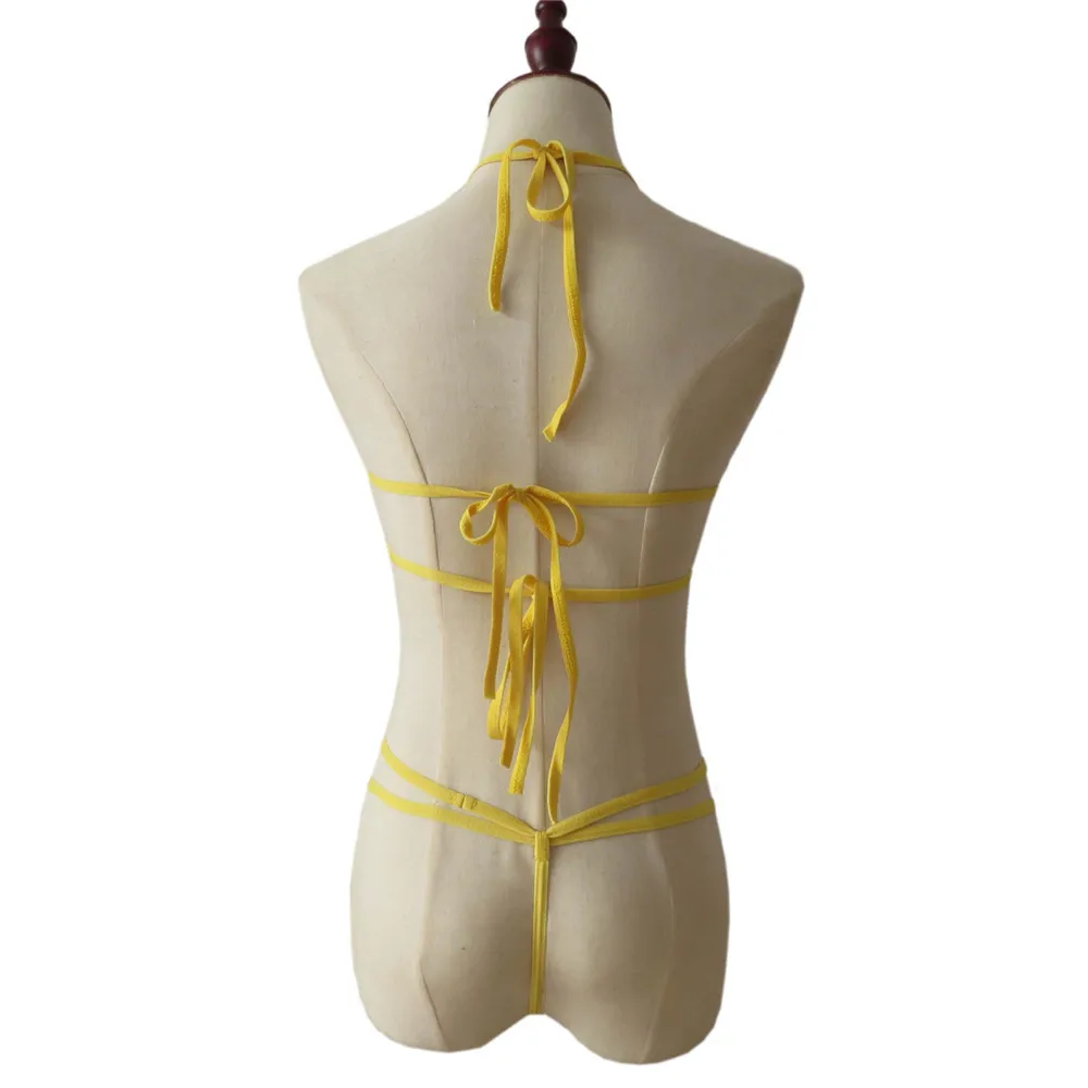 Микро-бикини сексуальный ромбовидный лосьон с вырезами многоверевочные